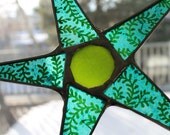 Angel Vine Star -  stained glass star - 9inches