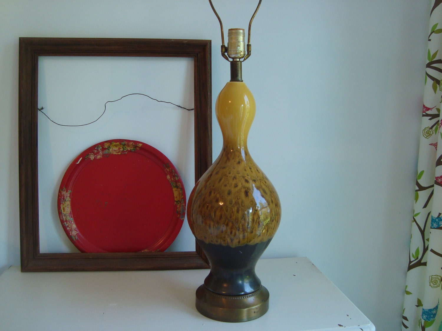 Vintage Mid Century Tiger Eye Gem Lamp