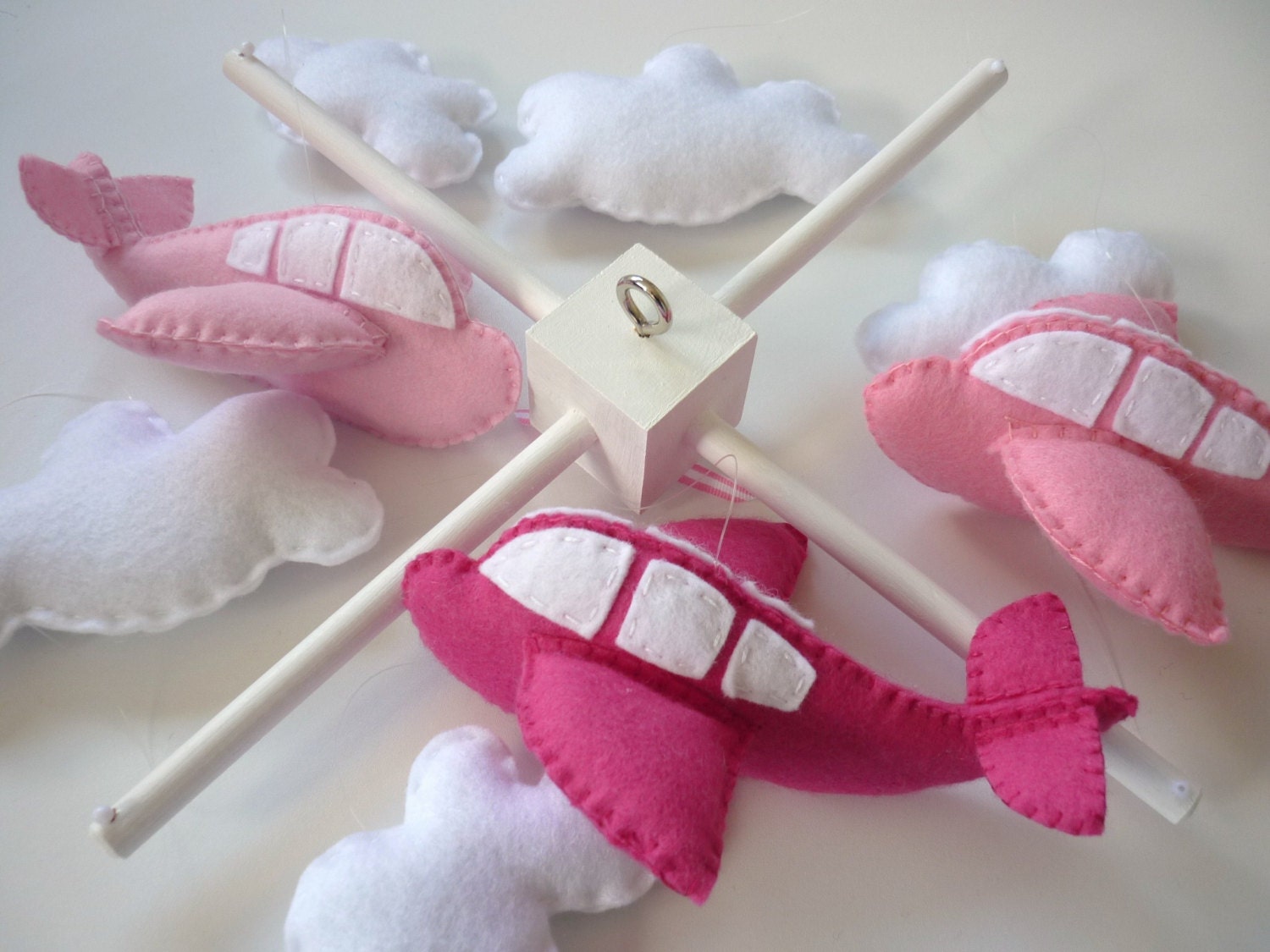 Airplane Baby Mobile - Shades of Pink - Custom Crib Mobile