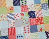 Moda. BEAUTIFUL Stroller/Pram Quilt. Happy-go-lucky by Bonnie and Camille. QUILTED 28x33 Fleece Back.