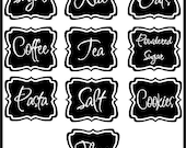 Kitchen Canister Labels - Kitchen Accessory -  Vinyl Wall Art - Lettering