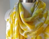 Silk Scarf, Hand Painted - Abstractions in Yellow and Gray - Accessories - Spring Fashion - MADE TO ORDER