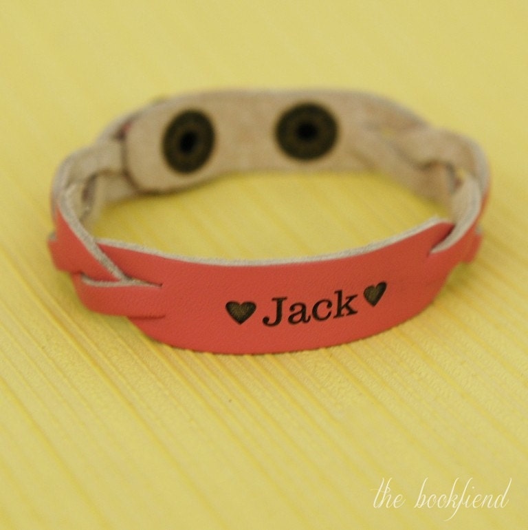 Your favorite quote, words, etc. --- custom engraved 1/2" braided leather bracelet
