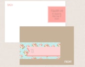 Vintage Girl / Shabby Chic - THICK Wrap Around Labels for your Envelopes / Return Address Labels - DIY Digital File