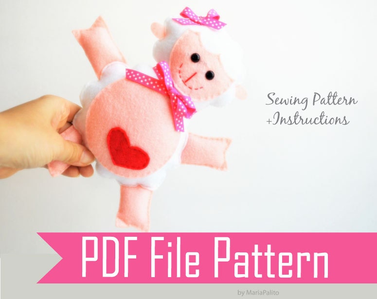 Lamb Sewing Pattern - Toy Doll Softie Sewing Pattern - PDF Sewing Pattern Sewing pattern and Instructions A675