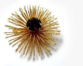 Vintage Signed Sarah Coventry Spiked Mum Rhinestone Flower Brooch Pin