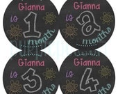 SALE Custom Monthly Onesie Stickers... Babies Name Chalkboard Look...The Original Seller...Onesie Stickers.. Month Stickers...Monthly Stick