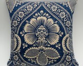 Navy Blue Throw Pillow Cover 16 x 16 - Italian Design on canvas