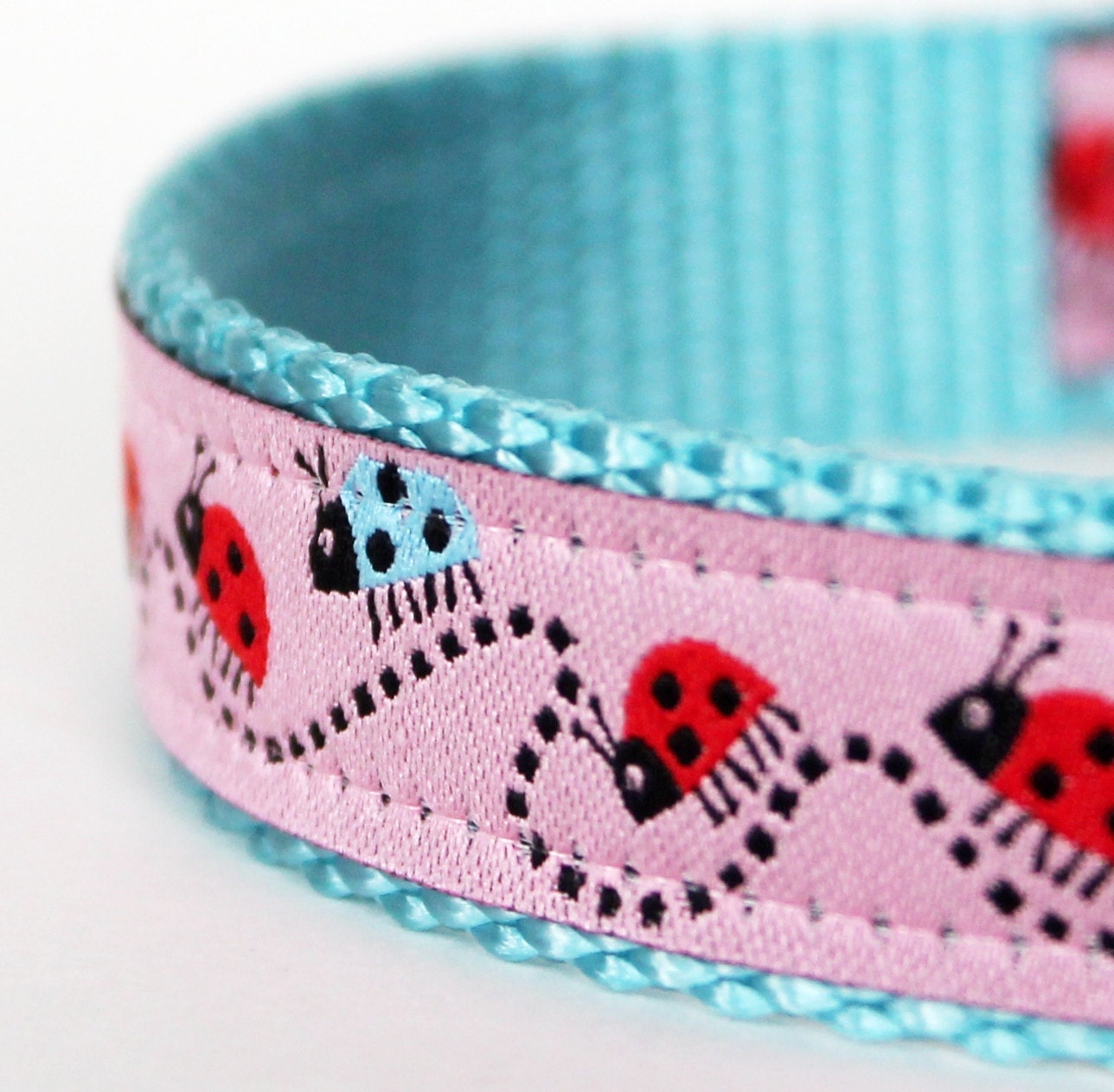 Pink Lucky Ladybug Dog Collar / 100% Donation to Lucky Star Cavalier Rescue