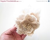 20% OFF Oversized Bridal Comb with Velvet Flower and Rhinestones