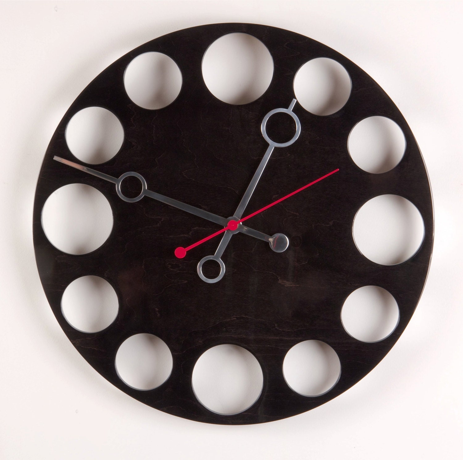 18" POP Clock: Modern Black Wall Clock