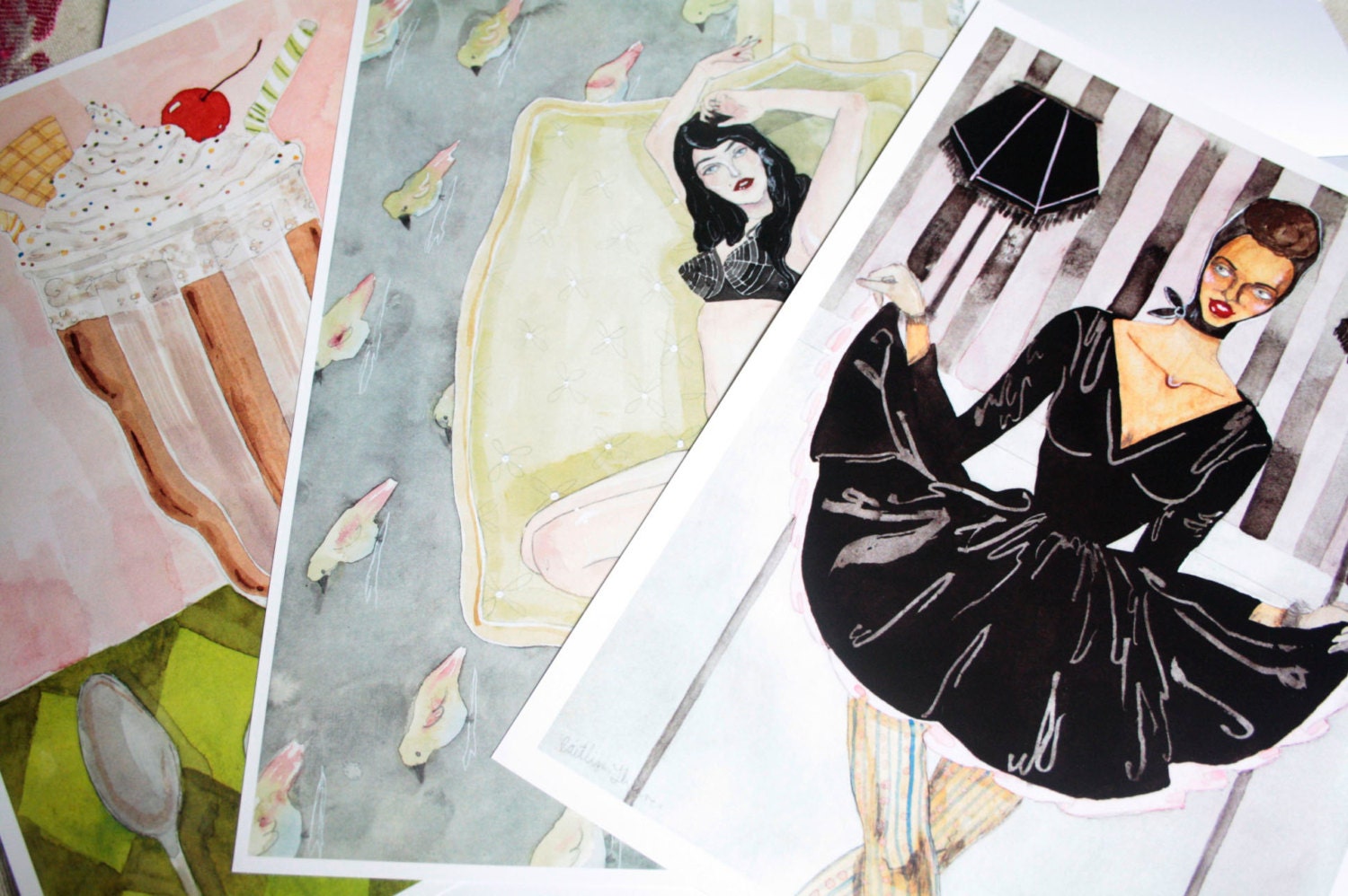 SALE -  girls - cardstock print set