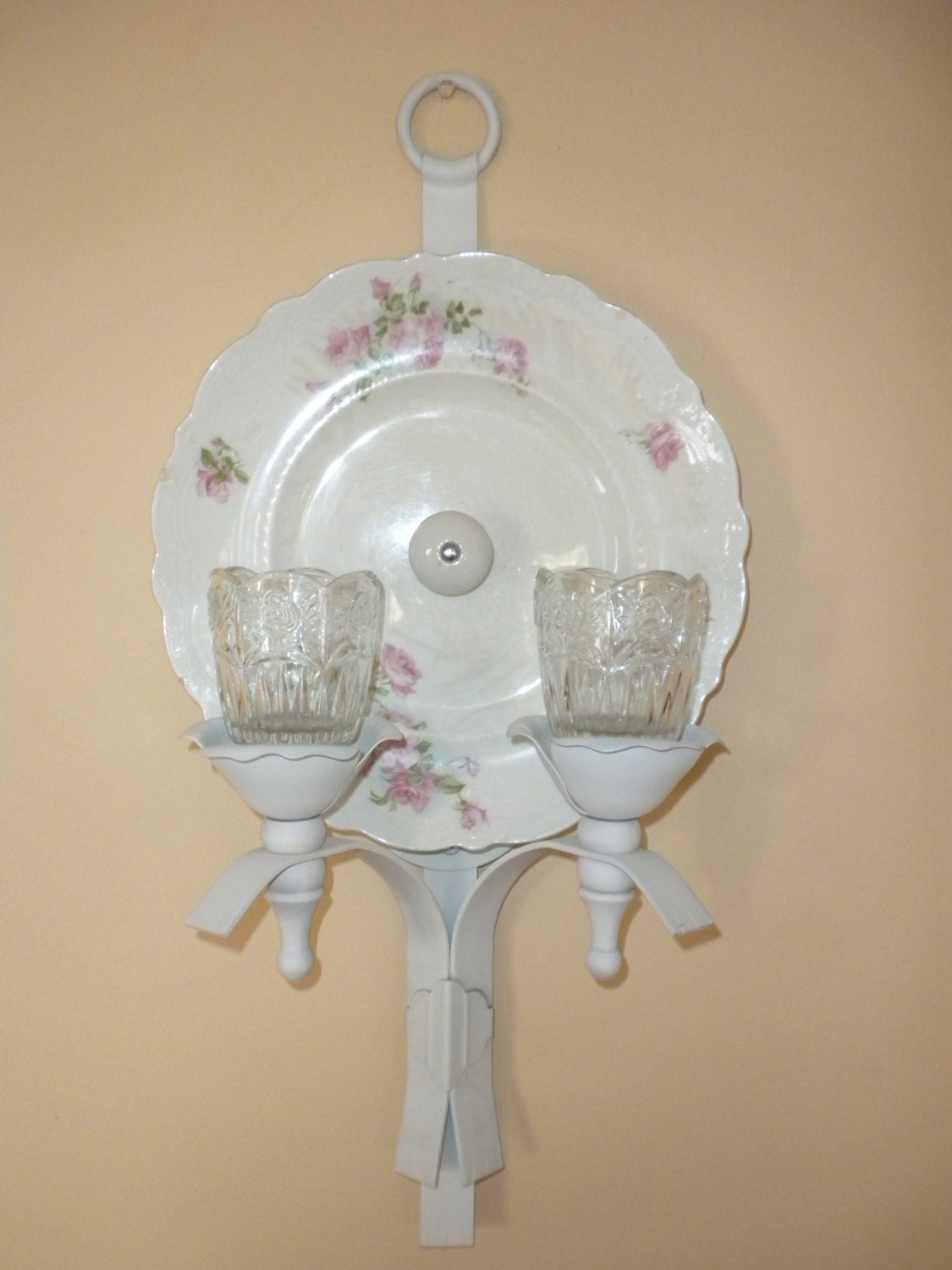 Vintage Shabby Chic  China Wall Sconce