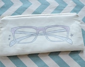 Glasses Case Zipper Pouch Purple Vintage