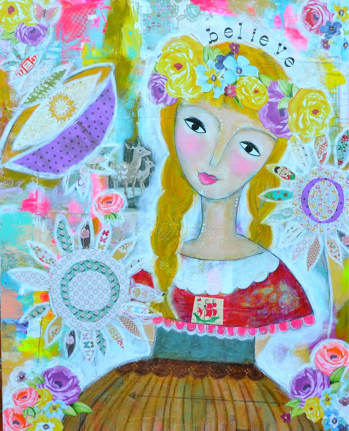 believe original mixed media painting