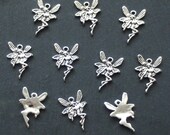 Fairy Charms x 10, tibetan silver style
