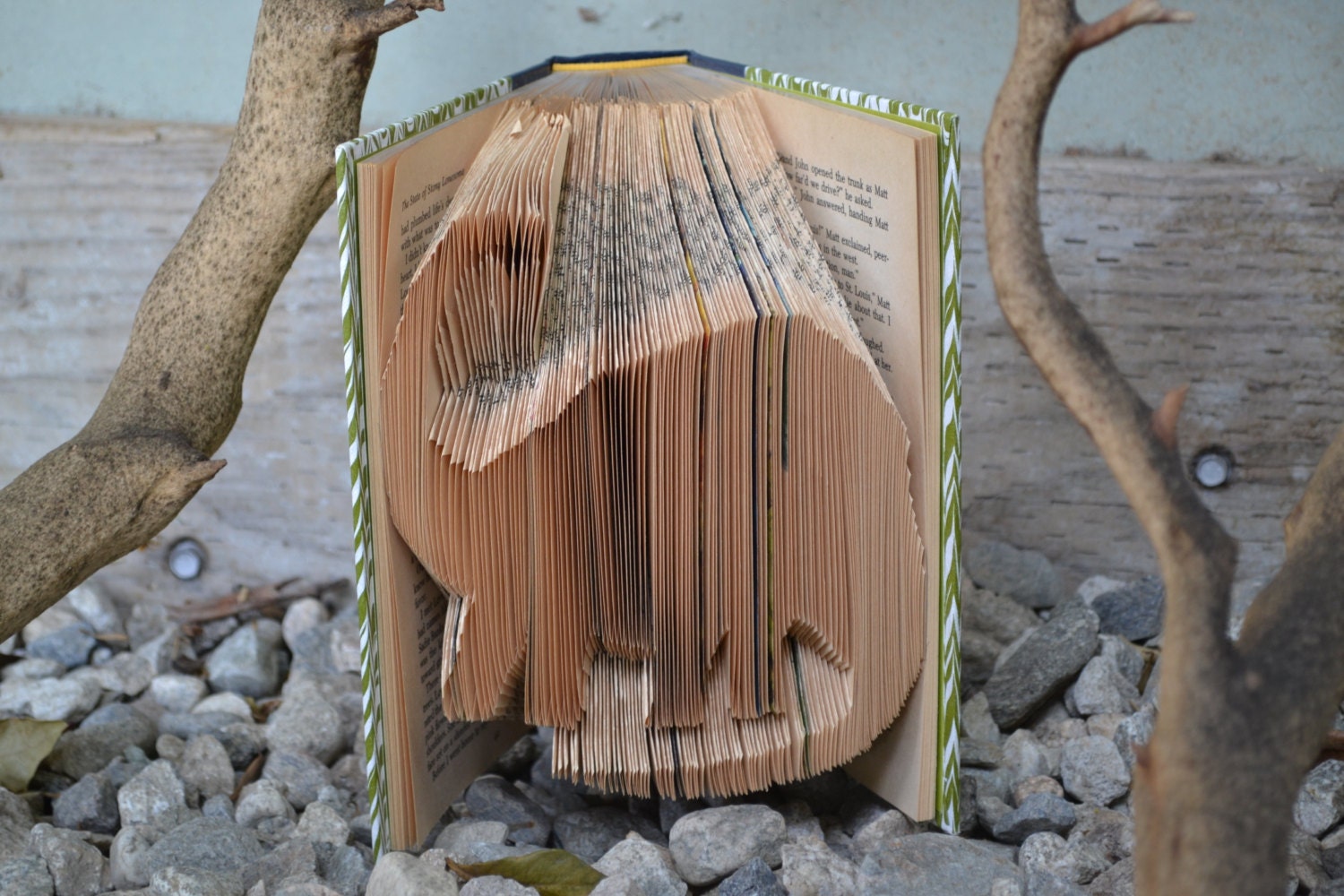 The Dinosaur - Reader's Digest Condensed - Folded Book Art - Recycled, Repurposed, Reclaimed - Brontosaurus