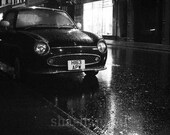 A rainy night in England 8x12 inch black and white, retro, cinematic film noir fine art photo print