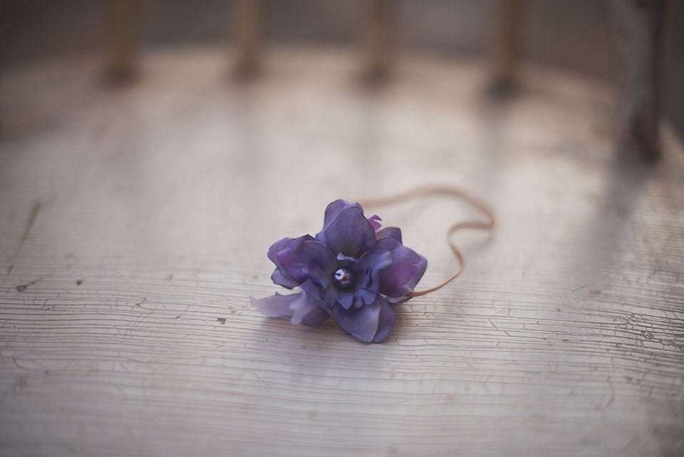 Purple flower headband