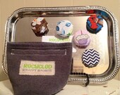 recycled scrappy magnets - set of 5 - birthday chevron Spider-Man butterfly floral