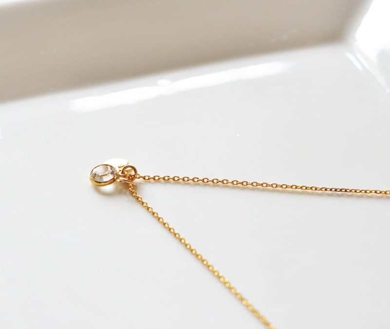 Apple of My Eye Gold Filled Chain Necklace - Tiny Sweet Necklace Gift for her