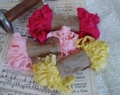 Shabby Wrinkled PRETTY GIRL ribbon bundle, 15 yards