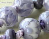 Handmade Lampwork beads "Purple Lotus" Creeky Beads SRA