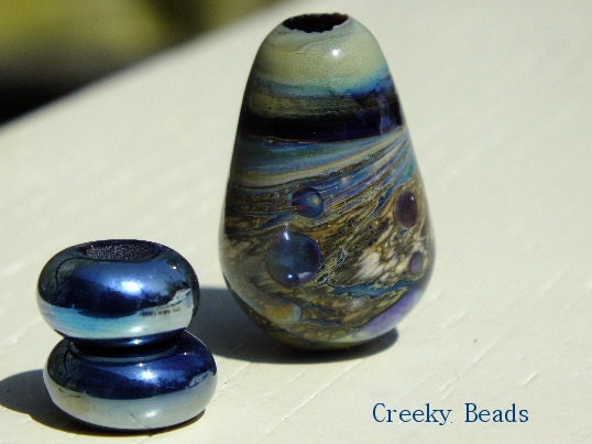 Handmade Lampwork beads "Beach" Creeky Beads SRA