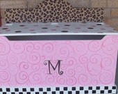 TOY CHEST Toy Box Toy Storage Bench free name Storage Bench Cheeth black hot pink