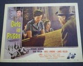 orig GIRLS in PRISON  B Movie lobby card 1956