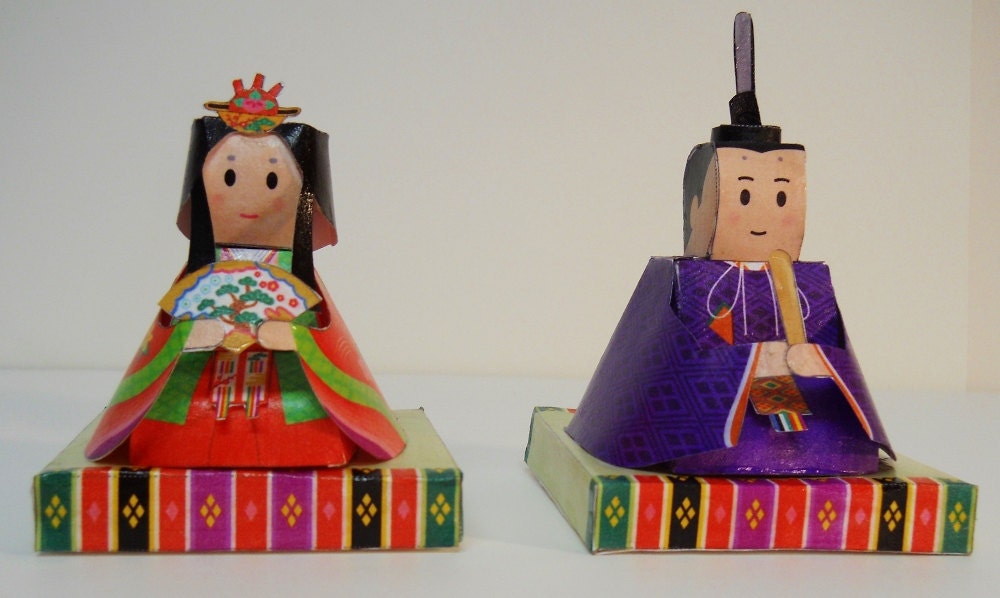 Japanese Papercraft Custom Made Oriental Doll Figures