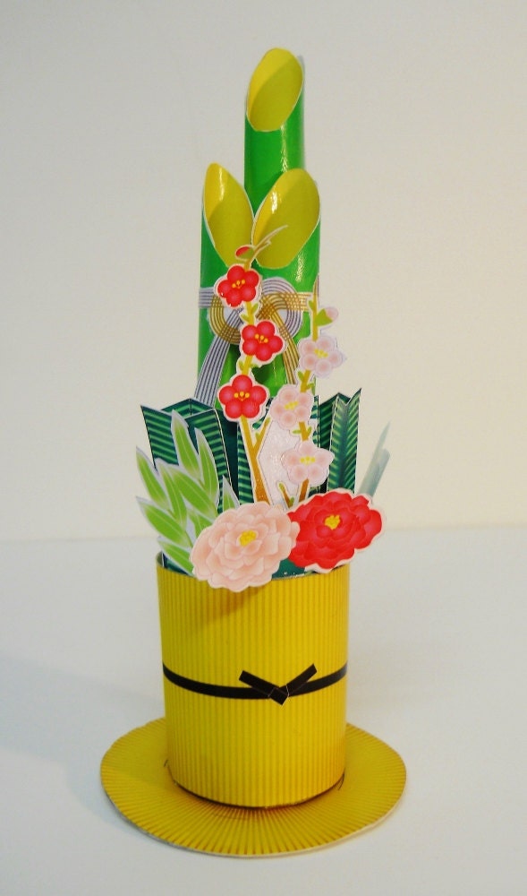 Japanese Papercraft Custom Made Bamboo Flower Arrangement