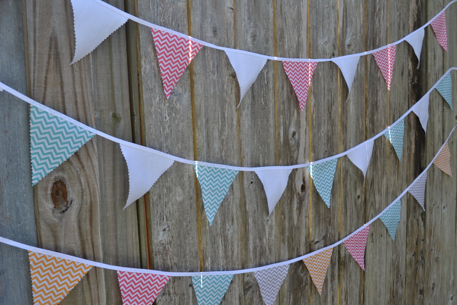 Affordable Chevron Mini-Pennant Flag Bunting - Choice of Colors - Party Decor, Nursery Wall Hanging, Baby Shower