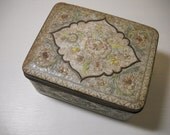 Embossed Floral Holland Tin Great for hiding trinkets or storage