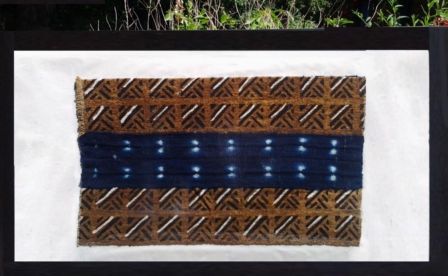 Bogolan ("Mud Cloth") framed 20 inch x 36 inch