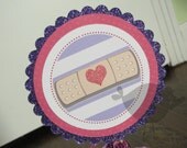 Doc McStuffins Inspired: 2 Centerpiece Flags. Doc Birthday. Doc McStuffin. Glitter. Purple and Pink. Doc McStuffins Birthday. Band aid. Il_170x135