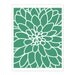 Dahlia Flower No.2 - Digital Art Print - Pantone 2013 Emerald Green - Original - Modern Home Decor - Poster - Under 20