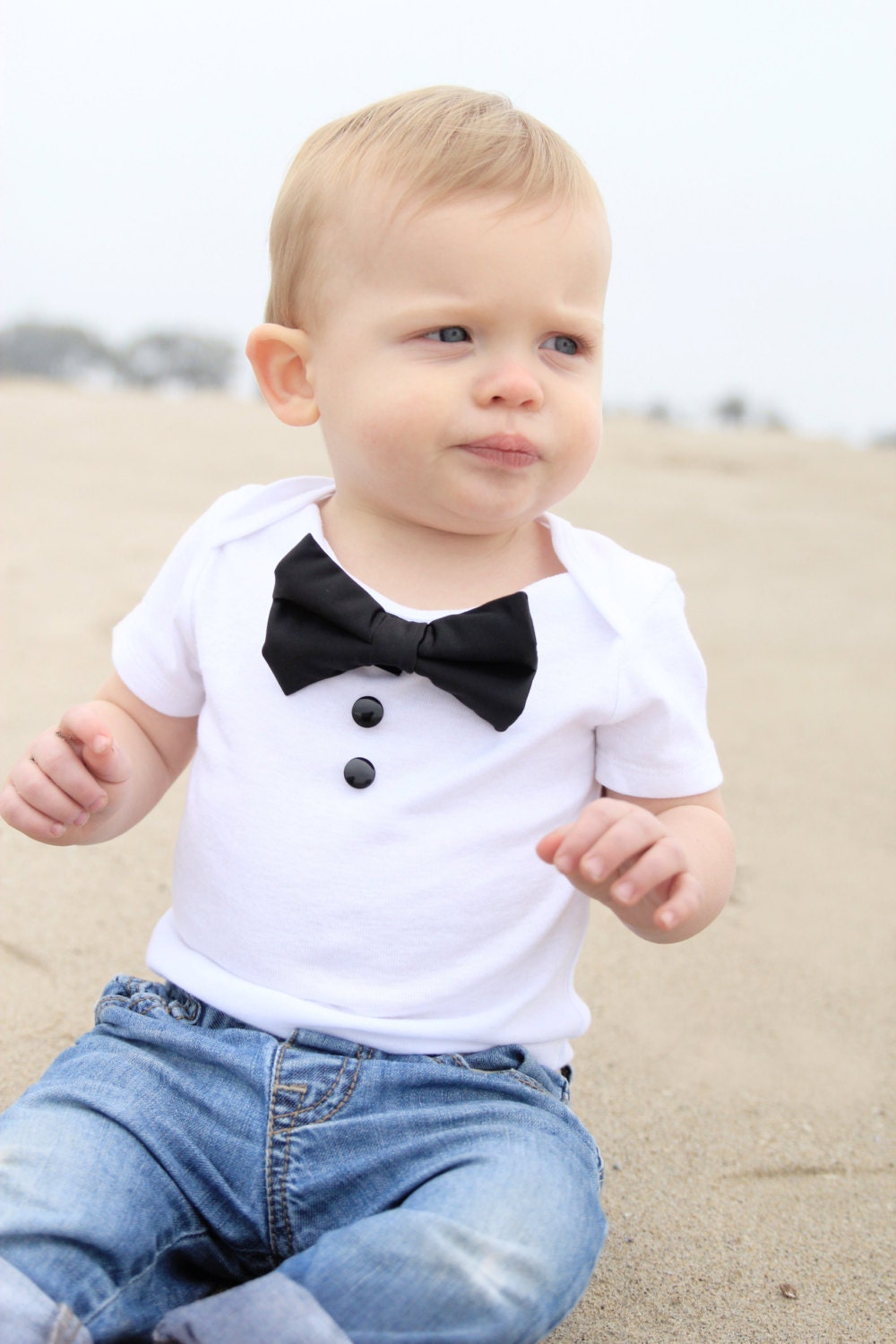 Boys Tie Tshirt........ Interchangeable Tuxedo Tie........Baby Boy Bodysuit.........Perfect for Weddings - Birthdays - or Special Occasions