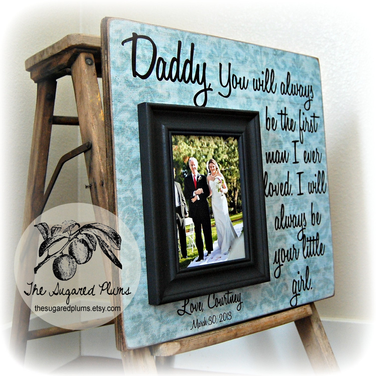 Father of the Bride Picture Frame, Thank you Gift, Wedding Gift For Parents, Daddy 16x16 Wedding Sign, The Sugared Plums
