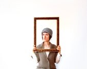 50% OFF SALE - light grey beanie - chunky crocheted - uber soft - Ready Handmade by dslookkin on Etsy