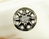 Special Metal Buttons - Eight Petal Holes Shiny Gunmetal Buttons. 0.39 inch. 10 in a set