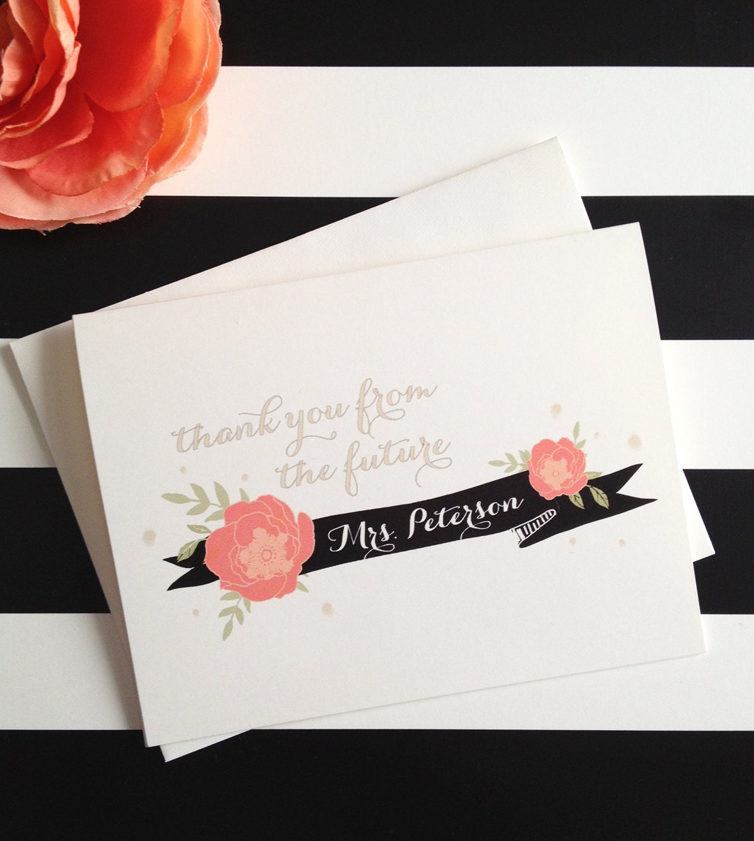 Floral Future Mrs. Thank you Cards for the bride to be - customize to match your wedding colors and as always, FREE US shipping