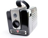 Vintage Kodak Brownie Hawkeye Camera - 1950s Black Small Bakelite Camera / Tiny Photography