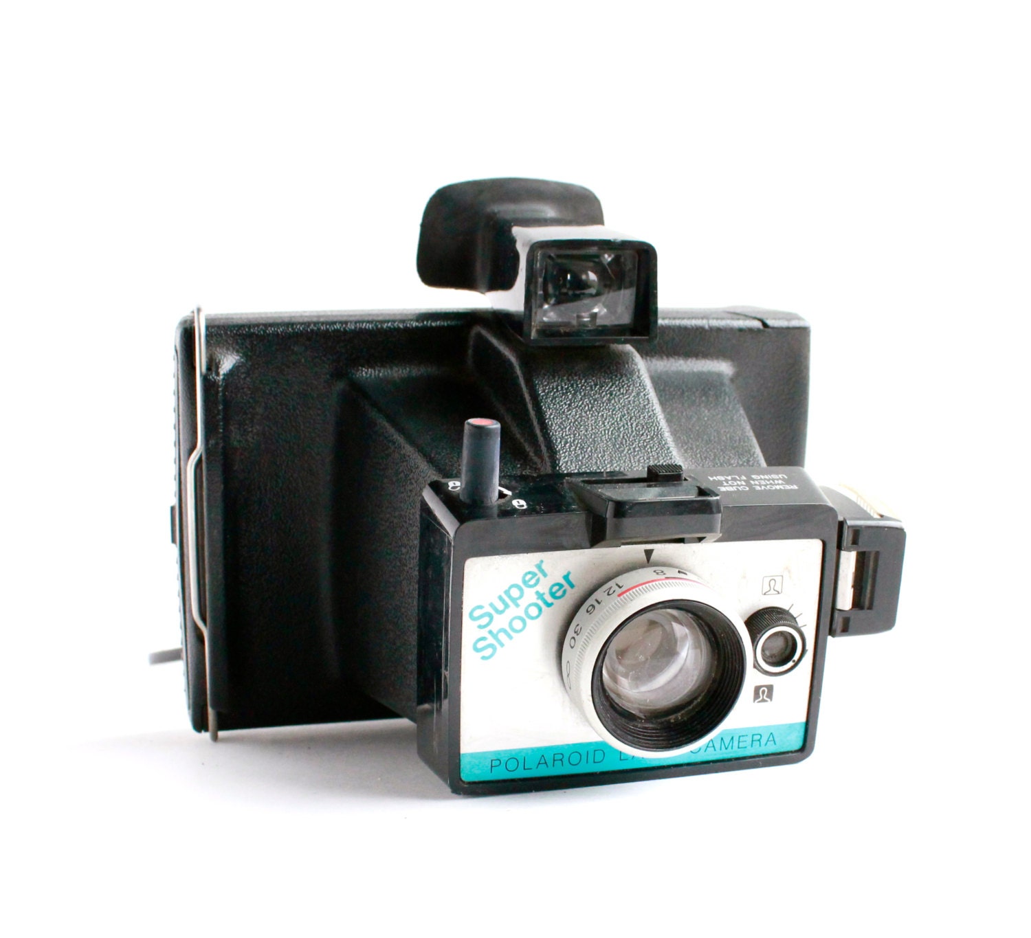 Vintage Polaroid Super Shooter Camera -  1970s Polaroid Land Camera / Blue & Black
