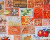 Shades of Orange 100 Vintage Postage Stamps US Worldwide Assortment Postage Stamps Citrus Tangerine Philately