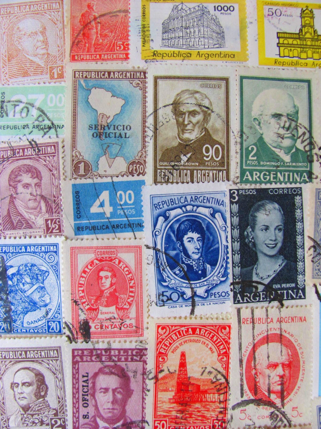 Patagonia 50 Vintage Latin Love Worldwide Argentinian Postage Stamps Republic of Argentina Philately South America Buenos Aires