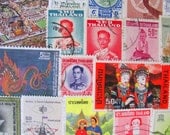 Wai Lemongrass Khon Show 50 Vintage Thai Worldwide Postage Stamps Kingdom of Thailand Siam Bangkok Ratcha Anachak Thai