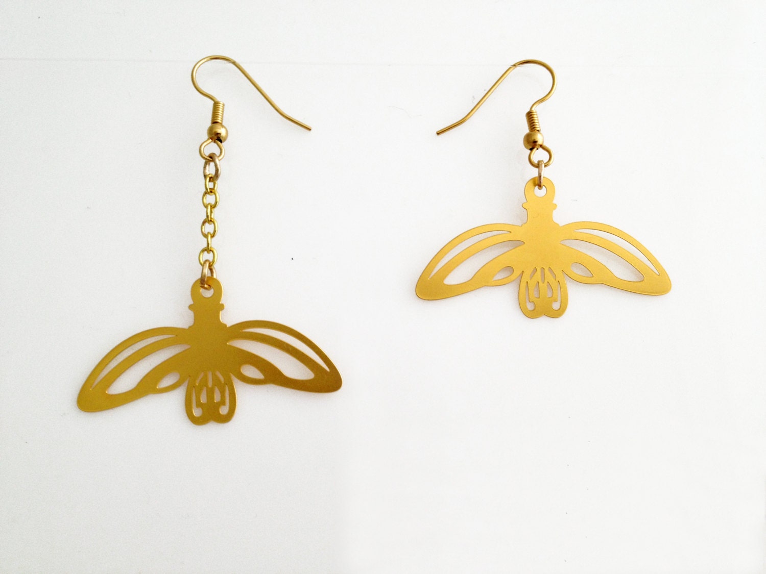 Flower Drop Earrings Gold Plated