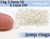 116 pcs 24g 2.0mm ID 3.1mm OD 1/16 troy oz sterling silver 925 jump rings 24g2.00 open jumprings jewelry findings supplies links