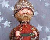 Agnar and Grik, Viking gnome, hand painted fantasy gourd, 8 inches tall
